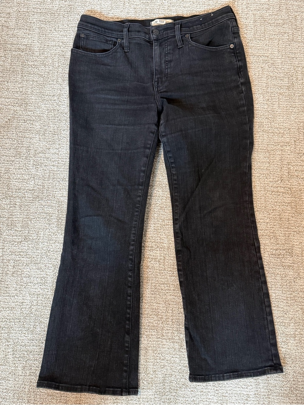 Madewell Women's Black mid rise kick out Jeans